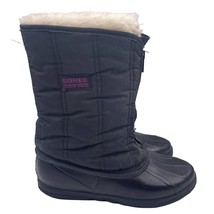Sorel Rubber Fleece Lined Winter Duck High Boots Black Canada Womens 8 - £38.93 GBP