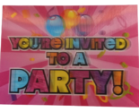Lenticolare Cartolina You&#39;Re Invited a Una Festa Rosa 3D Unp Non Usato R3 - $5.08