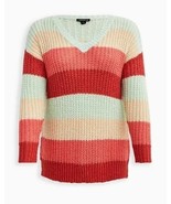 TORRID ~ Striped ~ Loose Knit ~ V- Neck Sweater ~ Women&#39;s Size 4XL (26) - $70.16 CAD