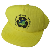 Vintage Reduce Reus Recycle Neon Yellow Adjustable Snapback Hat Baseball... - £13.29 GBP