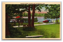 Frank&#39;s Lodge Shafer Lake Monticello Indiana IN UNP Linen Postcard J19 - £2.29 GBP