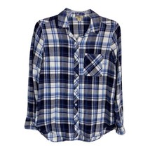 Woolrich Womens Shirt Size Small S Blue Plaid Flannel Long Sleeve Button Up  - £18.39 GBP