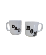 Mom And Dad Coffee Tea Mug Cup Milk Glass Glasbake And Anchor Hocking - £15.02 GBP