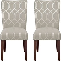 HomePop Parsons Classic Upholstered Accent Dining Chair, Set of 2, Pewter Grey - £136.68 GBP