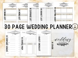 Wedding Binder Template, Wedding Planner Printable Inserts, Marriage Pla... - £8.64 GBP