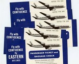 5 Unused Eastern Airlines Passenger Ticket and Baggage Check 1962 - £15.83 GBP