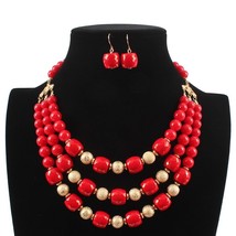 Necklace earrings sets handmade bohemian bridal wedding party accessories african beads thumb200