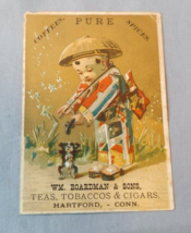 Victorian Trade Card 1890s Chinese WM Boardman Teas Tobacco Cigars Hartford Conn - $9.85