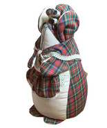 Vintage Mouse Door Stopper Weighted Red Green Plaid Christmas Country Fa... - £14.78 GBP
