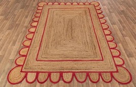 Braided Scalloped Jute Rug | Scallop Rug | Boho Rug | Natural Jute Rug | Bohemia - £46.66 GBP