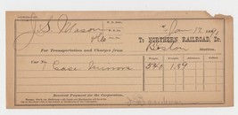 Vintage 1889 Northern Railroad Receipt - $3.96