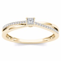 10K Yellow Gold 0.13 Ct Princess Diamond Engagement Ring - £199.21 GBP