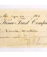 1913 Kineo Trust Company Bank Check E.A. Sampson Dover Maine Signed 4079... - $27.22 CAD