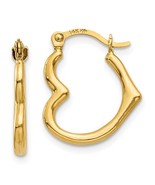 14K Yellow Gold Hollow Heart Shaped Hoop Earrings - $193.47 CAD