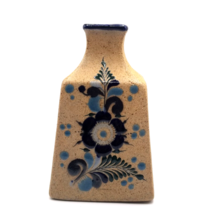 Vintage Tonala Mexican Pottery Bud Vase Signed NETZI Mexico Acapulco Folk Art 5&quot; - £15.70 GBP