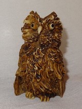 Vintage Owl Figurine Brown Resin 2&quot; Taiwan - £16.45 GBP