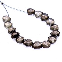 Bijoux en pierre précieuse en vrac briolette cœur à facettes en quartz fumé n... - $9.26