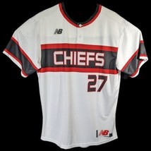 New Balance Chiefs #27 Baseball Jersey Mens Size Large White Red Black - $19.02