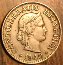 1940 Switzerland Confoederatio Helvetica 10 Rappen Coin - £2.12 GBP