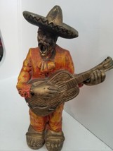 Large Vintage  Mexican Folk Art Chalkware Mariachi Musician Guitar Statu... - $2,329.99 MXN