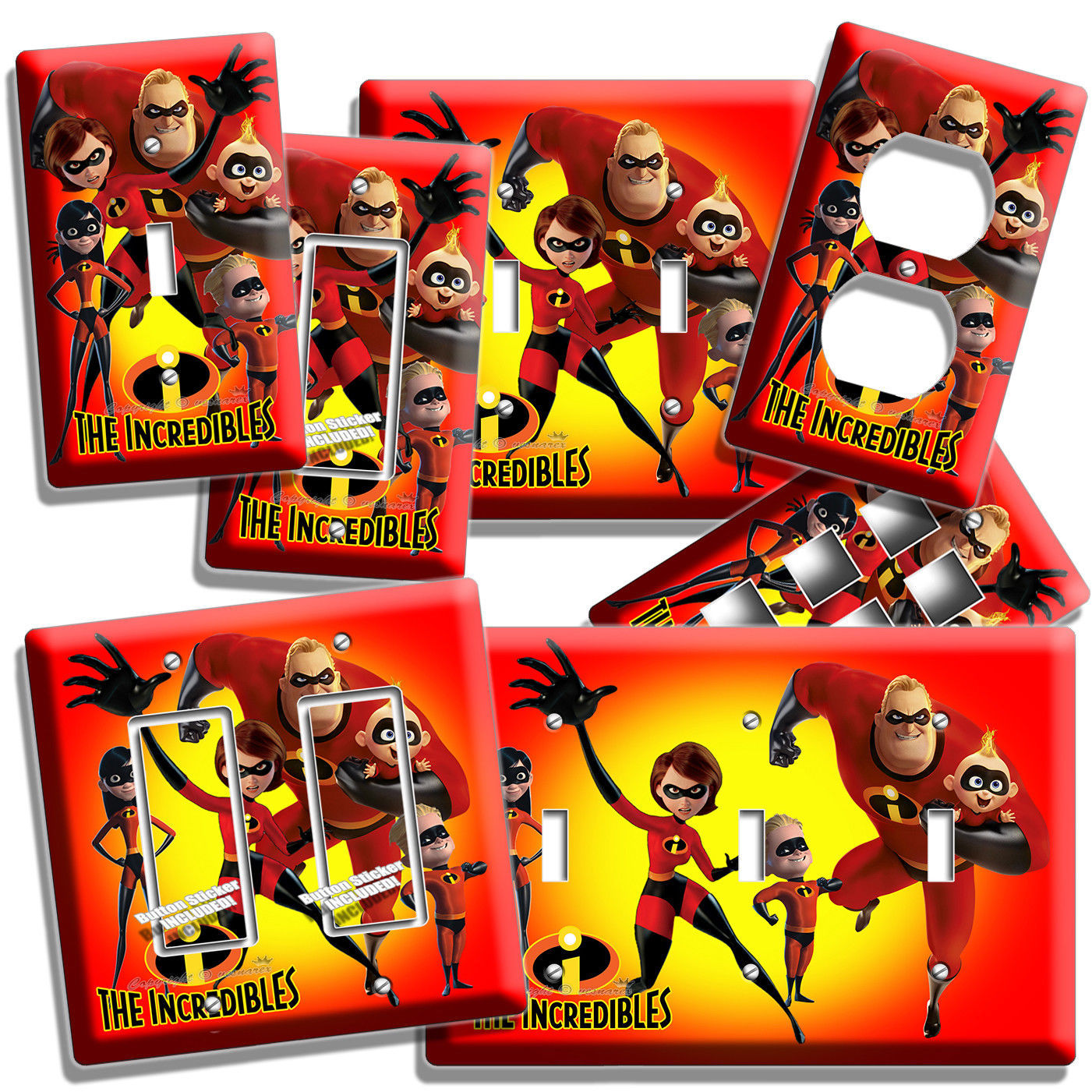 THE INCREDIBLES DASH VIOLET JACK LIGHT SWITCH WALL PLATES OUTLET KIDS ROOM DECOR