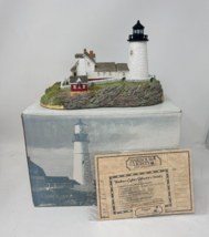 Vintage Pemaquid Point Lighthouse Maine Harbour Lights 2001 Complete W/COA - £27.48 GBP