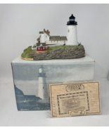 Vintage Pemaquid Point Lighthouse Maine Harbour Lights 2001 Complete W/COA - £27.48 GBP