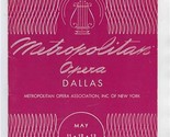 Metropolitan Opera Program Dallas Texas 1956 Tucker Peters Merrill Milanov  - £22.15 GBP