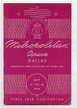 Metropolitan Opera Program Dallas Texas 1956 Tucker Peters Merrill Milanov  - £22.08 GBP
