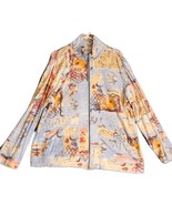 Chico&#39;s Jacket Oversized 100% Cotton Primitive Print Zippered Women&#39;s Sz... - $425.52 MXN