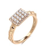 Classic Natural Zircon Ring Luxury Retro Female 585 Rose Gold Wedding Je... - £7.25 GBP
