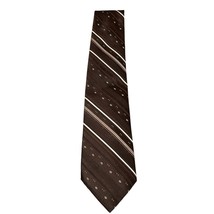 Vintage Wemlon II by Wembley Mens Tie Brown Striped Office Corporate Nec... - $24.99