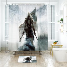 Assassin’s Creed 01 Shower Curtain Bath Mat Bathroom Waterproof Decorative - £18.08 GBP+