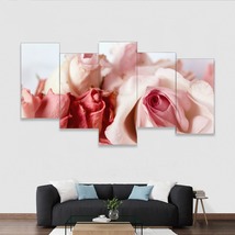 Multi-Piece 1 Image Pink Roses Shabby Chic Ready To Hang Wall Art Home Decor - £81.18 GBP