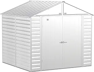 Arrow Select 8&#39; X 8&#39; Outdoor Lockable Steel Storage Shed Building, Flute... - £989.49 GBP