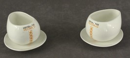 Modern China MAX BRENNER 2PC Lot Hot Chocolate Hug Mugs &amp; Saucers Iris Z... - £10.82 GBP