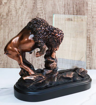 Angry Native American Bison Buffalo Bronzed Figurine With 6X4 Glass Photo Frame - £55.78 GBP