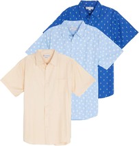 Real Essentials 3 Pack: Men&#39;s Regular-Fit Short-Sleeve Poplin Shirt 5XL ... - $35.00