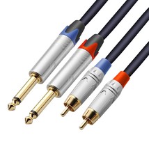 Rca To 1/4 Cable, Dual Rca To Dual 1/4 Inch Ts Stereo Audio Interconnect Cable P - £24.51 GBP