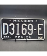 Vintage Aluminum DEC 1992 Black White Missouri Dealership License Plate ... - £6.97 GBP