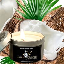 Vanilla Coconut Eco Soy Wax Scented Tin Candles, Vegan Friendly, Hand Poured - £11.73 GBP+