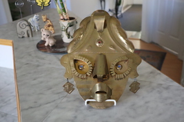 Vintage Brass Wall Mask 10 1/4H Ecuador - £58.84 GBP