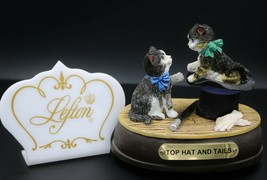 Vintage Lefton Victorian Cats of Royal Castle Top Hat Tail Figurine Music Box - $39.59