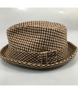 Pendleton S Brown Beige Plaid Wool Fedora Hat Vintage Made in USA - $33.81