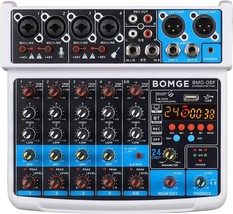 Bomge 6 Channel Mini Dj Audio Sound Mixer Console For, 48V Phantom Power. - $77.94