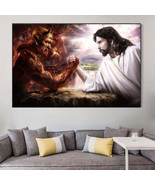 Poster God Jesus Vs Satan Devil Art Print 70 cm x 100 cm Poster  Unframed - £39.80 GBP