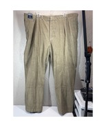 IZOD Pants Mens Brown 11 Wale Corduroy Chino Metrix Fit Pleated Size 52x... - $652.13 MXN