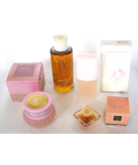 LOT OF 4 VINT. FRAGRANCES AND BODY CREAM+BOXES-TRESOR,ROSE,DESERT FLOWER... - $726.19 MXN