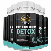 5 Bottles Psyllium Husk Detox by My Stellar Lifestyle - 60 Capsules x5 - £89.54 GBP