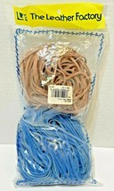 The Leather Factory Suede Lace Remnant Pack Mauve and Blue Leather Strap... - $10.62